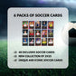 Soccer Trading Cards 2025 | 6 Packs - 48 Collectible Cards for Fans Mystery Cards Packs Contain Random enhanced Cards in Each Set - Try & Collect Them All - Great Gift!