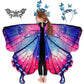 Rektak Butterfly Wings For Girls, Butterfly Costume For Halloween Party Kids Fairy Wing With Mask And Headband(Red Blue)