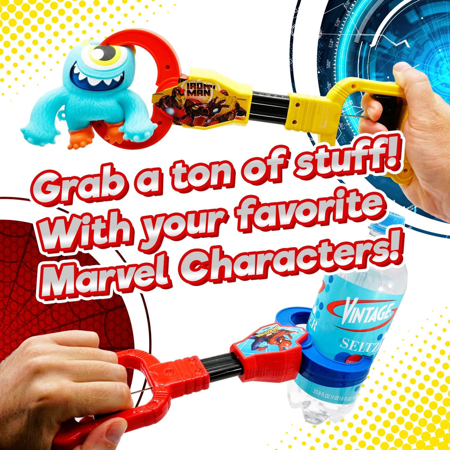 Ja-Ru Spiderman Robot Arm Claw Grabber Tool (1 Unit Spiderman) Grab It Claw Toy .12.5' Long. Pick Stick Boy Toys. Grabber Toys For Kids Includes A Sticker. A-6824-1S