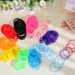 Hotop 100 Pcs 80s Multicolor Silicone Jelly Rubber Bracelets Hair Ties Women, Mixed Style, Random Color
