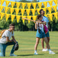 Jetec 49 Ft Softball Pennant Banner - Pre-Assembled Yellow Triangle Flag Bunting for Birthday Party Decorations