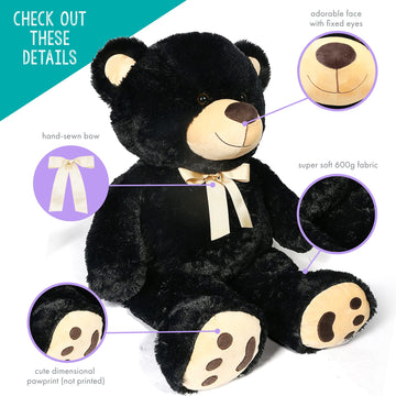 Lotfancy Valentines Day Gifts For Boyfriend, Girlfriend, 3 Feet Giant Teddy Bear Stuffed Animal, 36 Inch Large Bear Plush Toy With Footprints For Birthday, Anniversary, Christmas