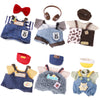 Clothes for 6.7in/17cm Doll  Set of 4 Cute Doll Accessories Includes Doll Hat+T-Shirt+Bib Pants+Shoes Set enhanced Fashion Outfit for Collectors Unique Gift (6 Sets)