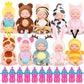 10 Pcs 4 Inch Mini Baby Dolls Realistic Baby Doll Animal Clothes Cute Tiny Babies Gifts Set With 10 Pcs Nursing Bottles For Boys