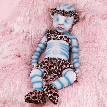 Vollence 20 Inch Avatar Sleeping Full Silicone Baby Doll,Not Vinyl Dolls,Real Reborn Baby Doll,Realistic Lifelike Silicone Baby Doll That Look Real - Girl