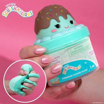 Original Squishmallow Maya The Ice Cream Premium Cloud Slime, Chocolate-Scented, Party Favors For Kids 8-12, Girl Toys 8-10 Years Old, Slime Kit For Girls Ages 8-12, Slime For Kids