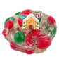 Gingerbread House Green & Red Pom-Poms Clear Slime, Good Stretchy Premade Slime, Slime Party Favors For Kids, Sensory Toys Girls