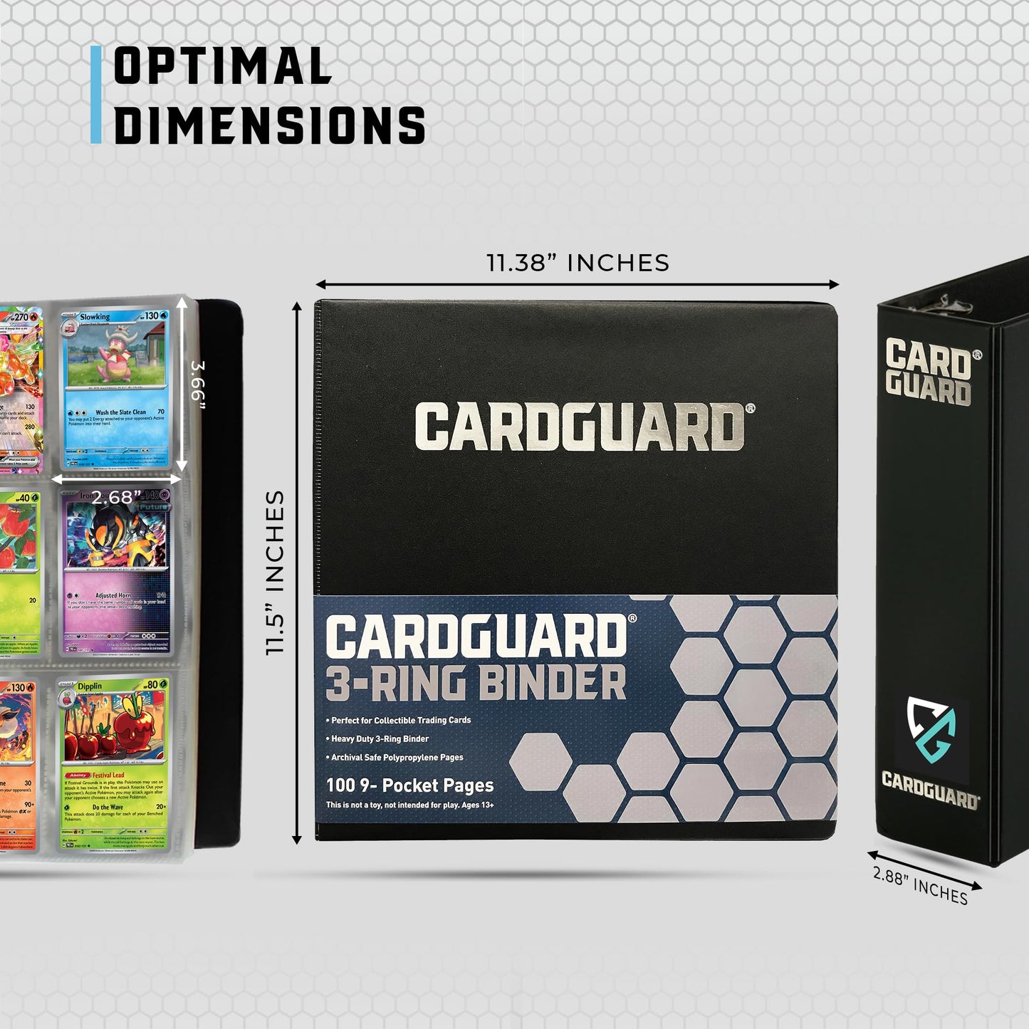 CardGuard enhanced 3-Ring 3 Card Binder Including 100 Starter Series 9-Pocket Pages