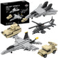 Apostrophe Games 5 Military Building Block Sets (728 Pieces) F/A-18 Hornet, F-14 Tomcat Fighter Jet, Ah-64 Apache Helicopter, M2
