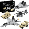 Apostrophe Games 5 Military Building Block Sets (728 Pieces) F/A-18 Hornet, F-14 Tomcat Fighter Jet, Ah-64 Apache Helicopter, M2