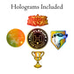 CON*QUEST Harry Potter Hufflepuff Vinyl Stickers - 60 Pack, Waterproof, UV Resistant, Multicolor Hologram Design