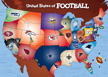 Masterpieces Nfl League Map Puzzle - 500-Piece Sports Puzzle For Adults - Officially Licensed Nfl Product