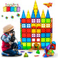 Magblock Magnet Toys Kids Magnetic Building Tiles 100 Pcs 3D Magnetic Blocks Preschool Building Sets Educational Toys For Toddlers Boys And Girls.