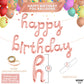 Katchon, Happy Birthday Balloon Rose Gold - 16 Inch | Rose Gold Happy Birthday Sign, Rose Gold Happy Birthday Decorations For Women | Rose Gold Happy Birthday Banner For Rose Gold Party Decorations