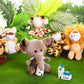 Sumind 12 Pieces Mini Stuffed Forest Animals Jungle Animal Plush Toys 4.8 Inch Cute Elephant Lion Giraffe Tiger Plush For Animal Themed Parties Achievement(Sitting)