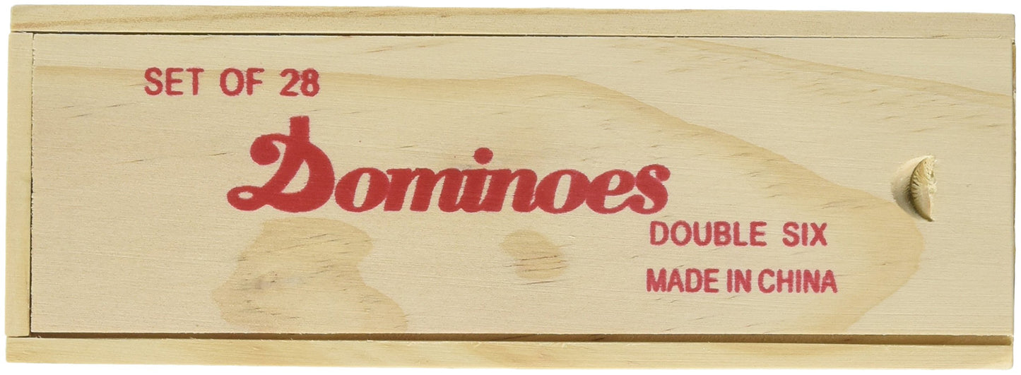 Double Six Professional Dominoes With Brass Spinner In Wooden Case 28 Piece