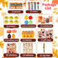 Atonofun 158 Pcs Thanksgiving Party Favors, Thanksgiving Stationery Set with Mini Notebook Stampers Pencils Erasers Tattoo Stick