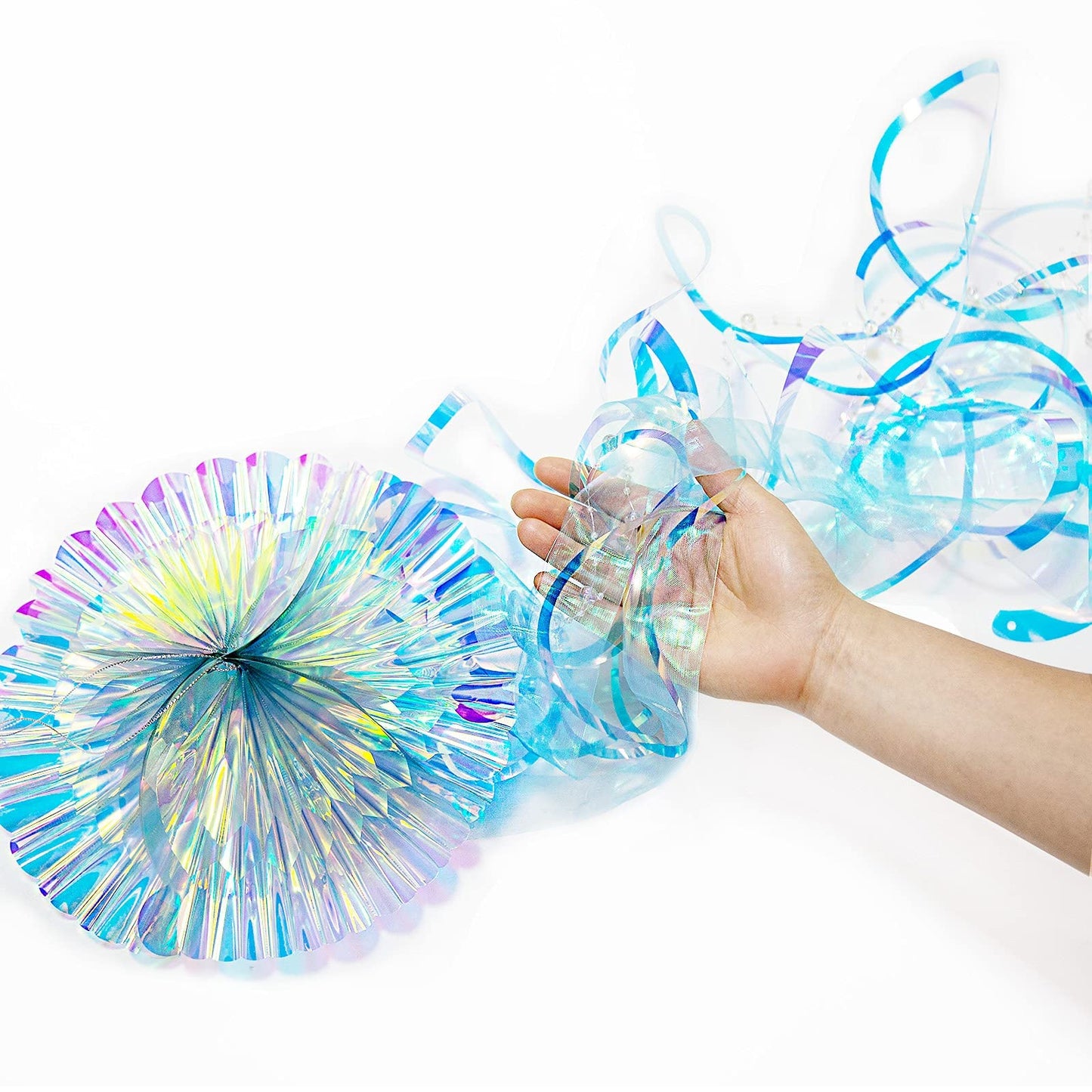 Cheerland Iridesccent Blue Purple Jellyfish Kit For Under The Sea Little Mermaid Party Decoration Centerpiece Hanging Jelly Fish