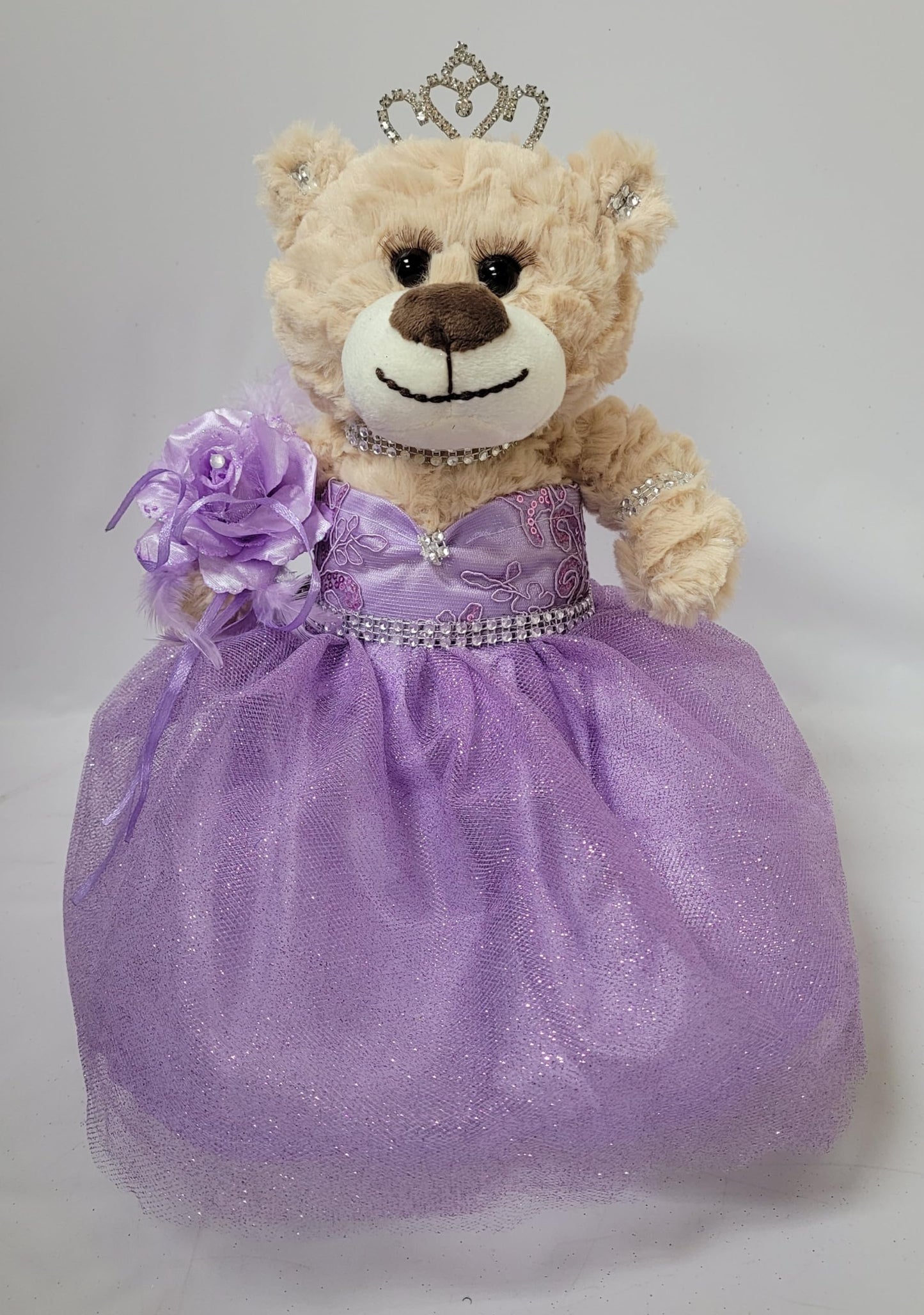 Kinnex Collections Since 1997 12'' Quince Anos Last Doll Teddy Bear With Dress (Centerpiece) ~ Arc09832-5 (Lavender)