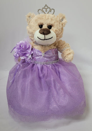 Kinnex Collections Since 1997 12'' Quince Anos Last Doll Teddy Bear With Dress (Centerpiece) ~ Arc09832-5 (Lavender)