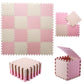 Foam Play Mat For Baby, 0.4 Inch Thick Foam Interlocking Floor Mats, Soft Non-Toxic Baby Playmat, Solid Colored Puzzle Play Mat Kids Floor Mats, 16 Tiles, White/Purple/Pink/Loli Pink