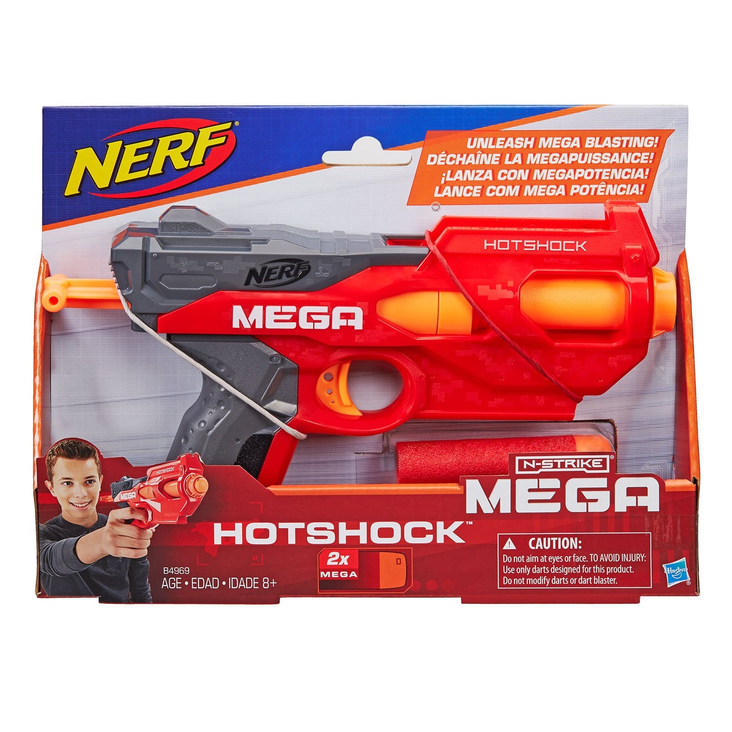 Nerf B4969 N-Strike Hotshock Blaster Standard, Red