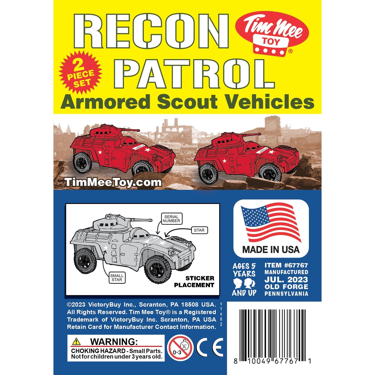 TimMee RECON PATROL Armored Cars - Red Plastic Army Men Scout Vehicles