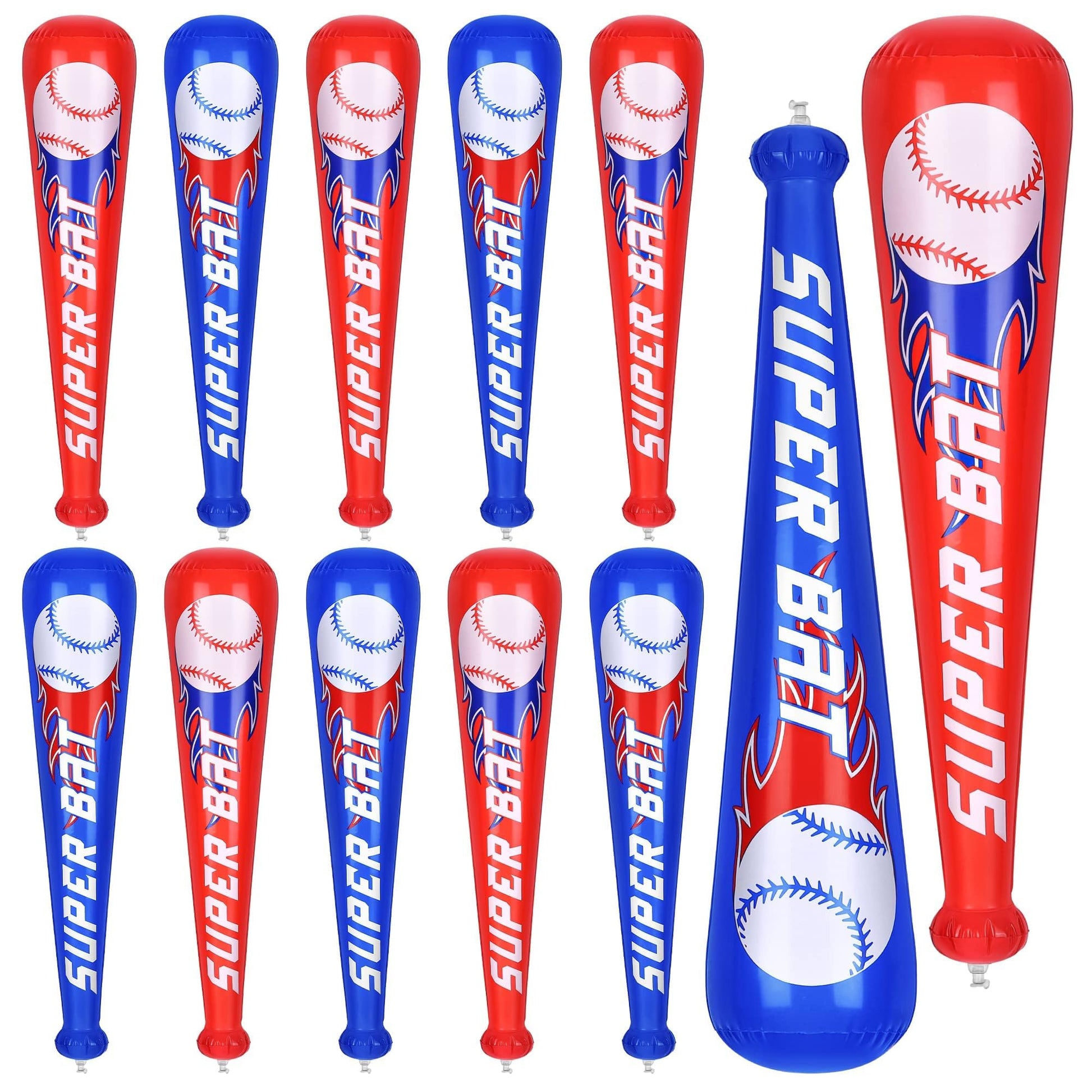 durony 12 Pieces Baseball Bat Inflates 22 Inch Inflatable Baseball Inflates  Baseball Party Supplies  Sports Theme Toy  Birthday Party Decorations