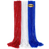 Huskein 24 Pcs Fourth Of July Beaded Necklaces, 33'' Red White Beads Necklaces Bulk, Independence Day Beads, Patriotic Parade Th