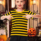 Boys Black Yellow Striped Shirt Girls Bee Costume Kids Summer Short Sleeve Casual Tee Top 13-14 Years