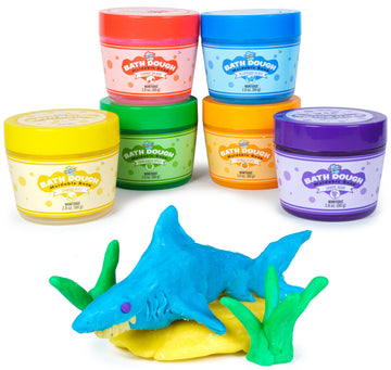 Tub Works® Bath Dough™ Moldable Kids Soap Bath Toy, Variety 6 Pack | Shape, Mold & Create Bath Art With Soap Dough | Soft & Moldable Kids Bath Soap For Shaping | Sensory Fun Toddler & Kids Bath Toys