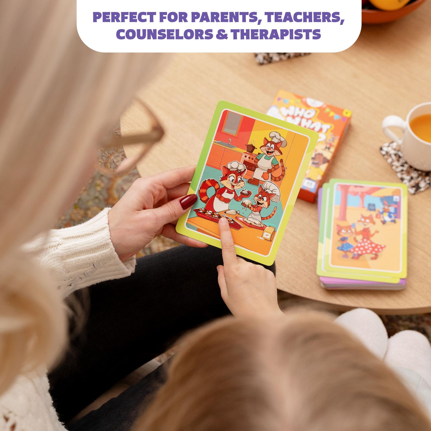 Who What Why Conversation Cards For Kids - Learning Activity For Social Skills, Emotional Intelligence & Critical Thinking - Edu