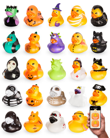 Jeep Ducks For Ducking (24 Pieces) - Halloween Ducks For Jeeps - 2' Halloween Themed Rubber Ducks Jeep Ducking - Plus Official Duck Duck Jeep Mobile App - Kid'S Party Favor