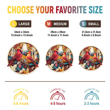 Wooden Puzzles for mature-themeds - Challenging Autumn Cardinal mature-themed Puzzle  Unique Animal Shaped Wooden Jigsaw Puzzles for mature-themeds  Creative Gifts Family Games 8.5 * 8.5in 100pcs