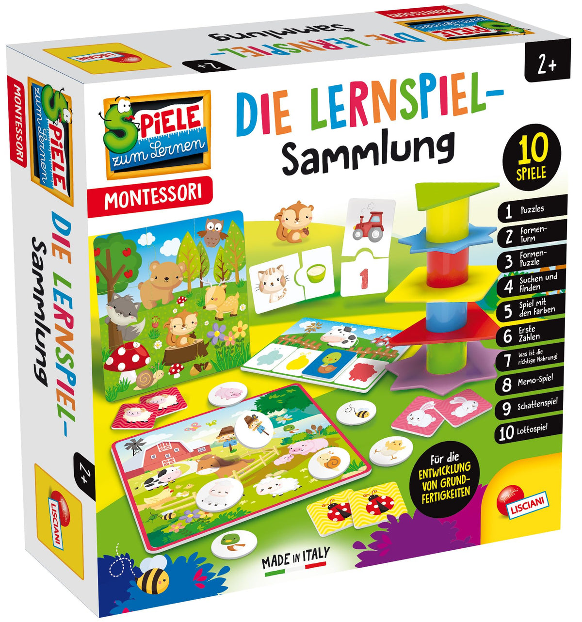 Lisciani Carotina Baby Educational Games Set for Toddlers from 2 Years  10 Educational Games  Puzzle, Memory, Numbers & Colour