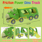 Veslier Dinosaur Transport Carrier Truck with 4 Pull Back Dino Cars, Assorted Colors, Ideal Christmas/Birthday Gift for Kids 18M+