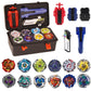 Battling Burst Gyro cutting edge Toy Set Gift 12 Burst Spinning Tops 2 Two Way Launchers Grip Starter for Boys Children Kids 6 8 10 12+ Battle Game with Portable Box