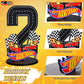 MiniInflat Race Car 2nd Birthday Number Sign Centerpiece Race Car Theme 2nd Birthday Party Supplies Wooden Table Decoration Phot