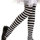 Fun Costumes Kids Black/White Striped Tights Standard