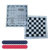 Bolaball 3-In-1 Giant Checkers, Tic Tac Toe Jumbo Game, 26''X26'', Reversible Carpet, Indoor Outdoor Yard Board Game For Family 