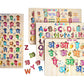 Wooden Learning Educational Puzzle Set For Kids | Puzzletoys For Kids | Set Of 4 | English Alphabet, Numbers, Hindi Varnmala (Sw