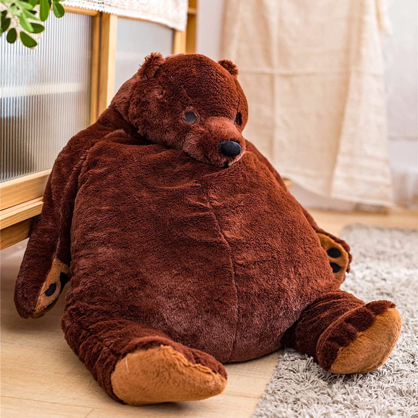 Yeqivo Huge Bear Plush Toy Brown Giant Bear Plush, 60Cm Big Stuffed Bear Soft Simulation Big Bear Stuffed Animal Plush For Kids Girlfriend