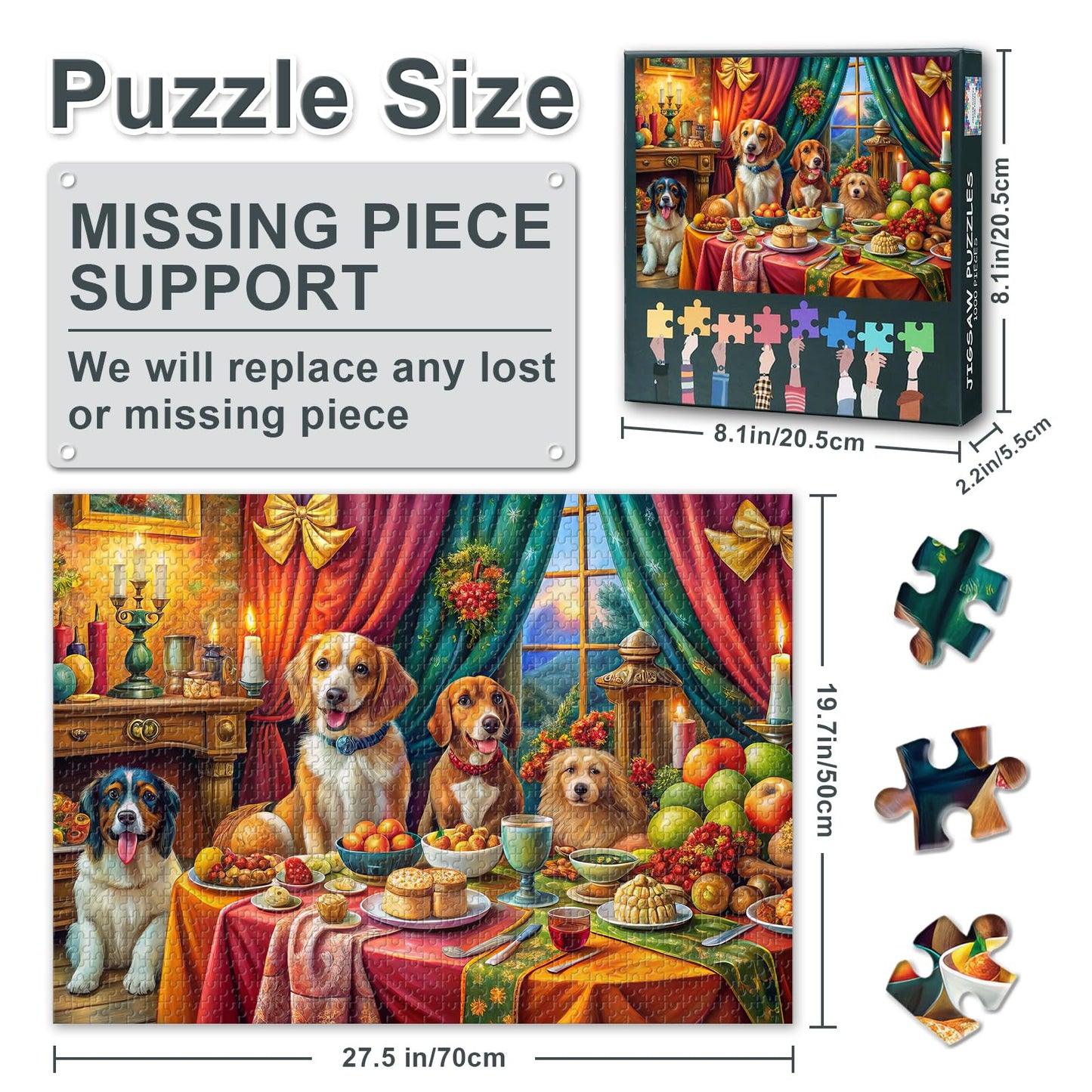 Puppy Puzzles for mature-themeds 1000 Pieces Coolest mature-themed Puzzles Puppy Party Jigsaw Puzzles 1000 Piece Puzzle 27.5 * 19.7 inch Jigsaw Puzzles for mature-themeds