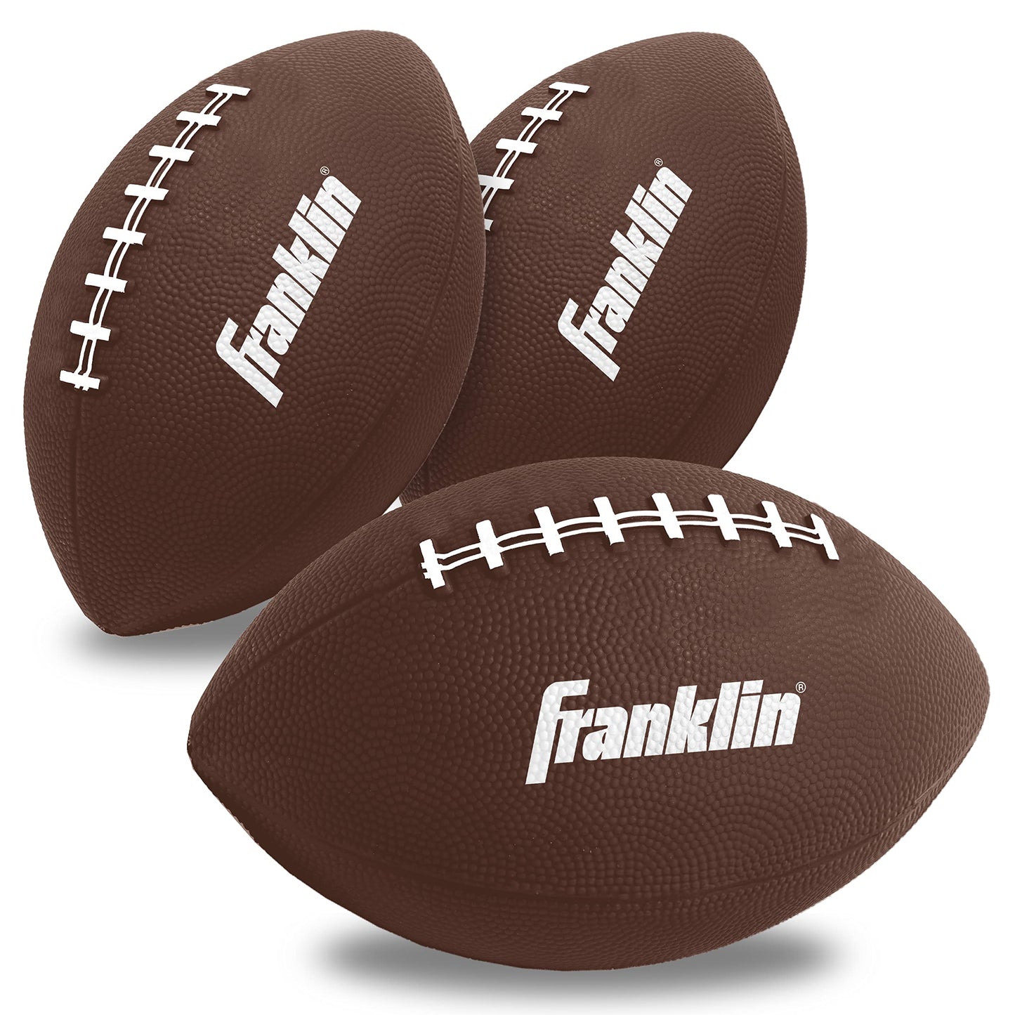 Franklin Sports Mini Footballs for Kids - (3) Inflatable Toy Replacement Footballs for Target Toss + Other tossing Games - 6 Plastic Inflatable Footballs with Air Pump - Perfect Kids Toy Football