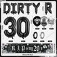 Dirty 30th Birthday Party Decorations for Her Him Death to My 20s Rip to My 20s Banner Balloons Birthday Decorations Black 30th