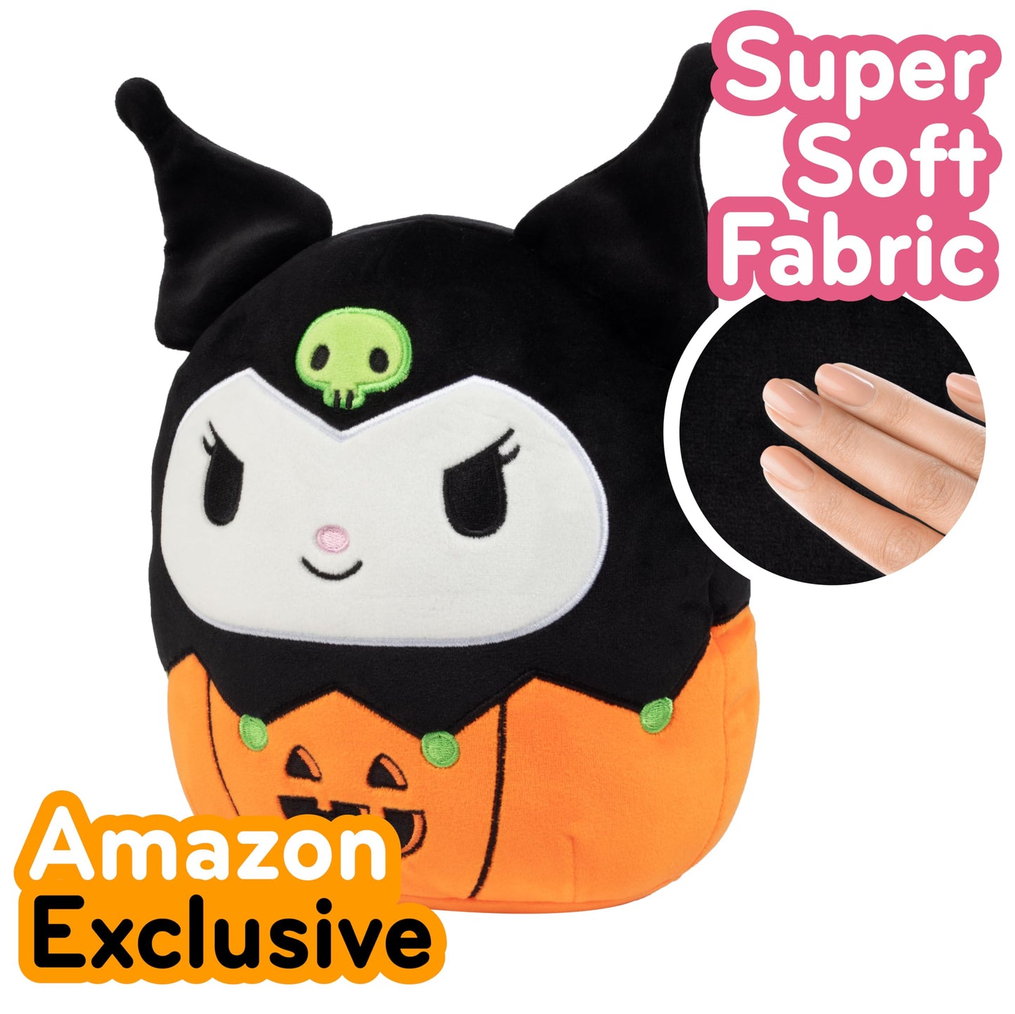 Squishmallows Original 8-Inch Kuromi Pumpkin - Official Jazwares Plush - Collectible Soft & Squishy Sanrio Stuffed Animal Toy -