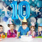 Blue Number 0 Balloon 40 Inch, Big Large Foil Helium Number Balloons, Jumbo Giant Mylar Number 0 Balloons For Birthday Party Dec