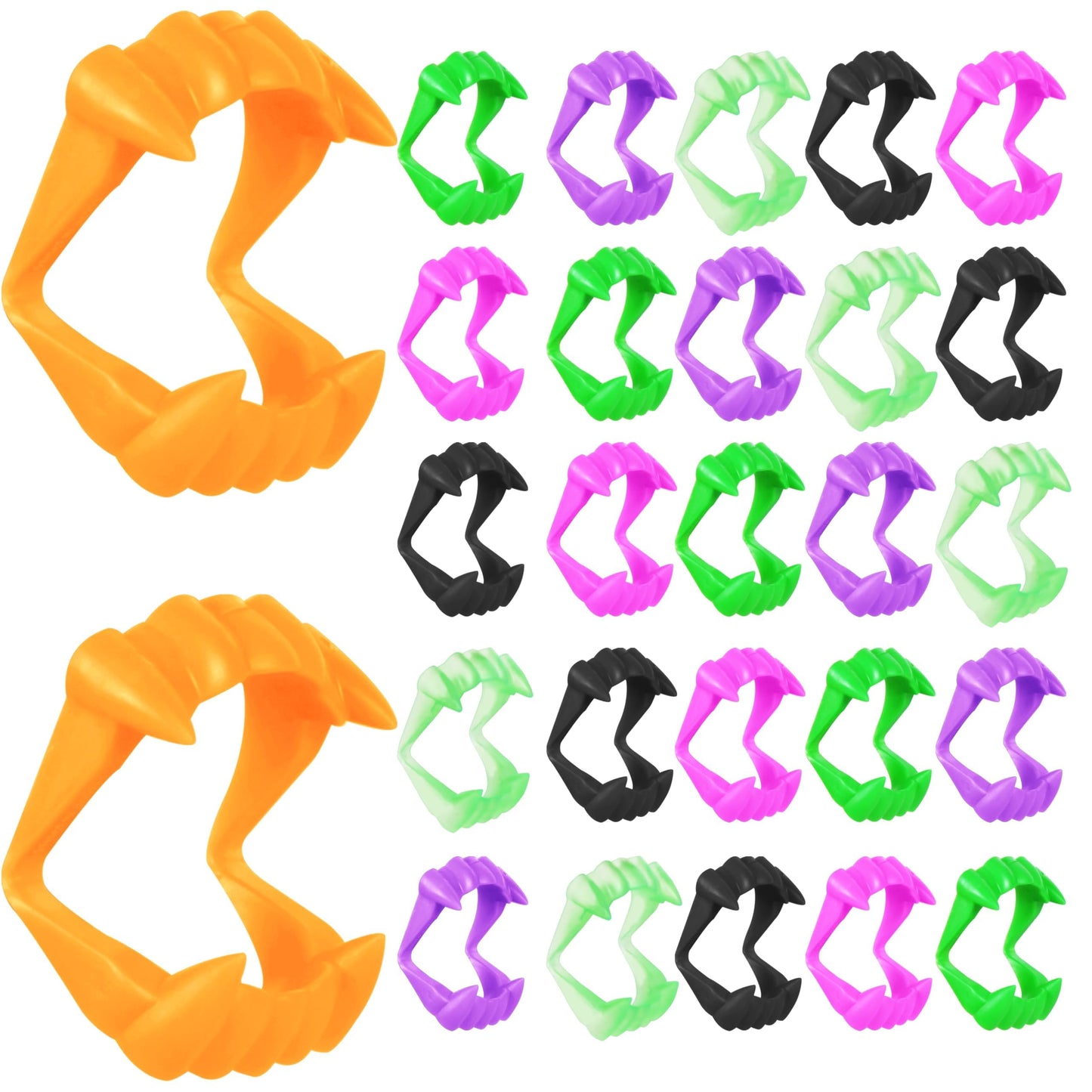 Seifar 54 Pcs Halloween Teeth Vampire Fangs For Halloween Dress-Up, Costume, Party Decoration, Goodie Bag Filler (Black, Purple,