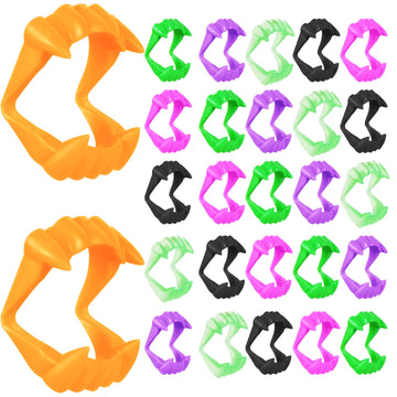Seifar 54 Pcs Halloween Teeth Vampire Fangs For Halloween Dress-Up, Costume, Party Decoration, Goodie Bag Filler (Black, Purple,