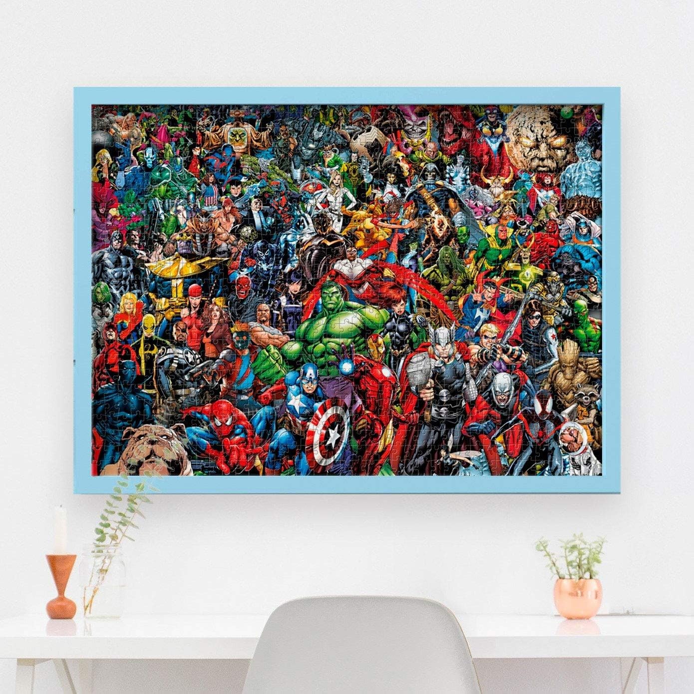 Clementoni Marvel Impossible Jigsaw Puzzle, 1000 Pieces, Puzzle for Superhero Enthusiasts, Difficult Puzzle, Challenge for Adult